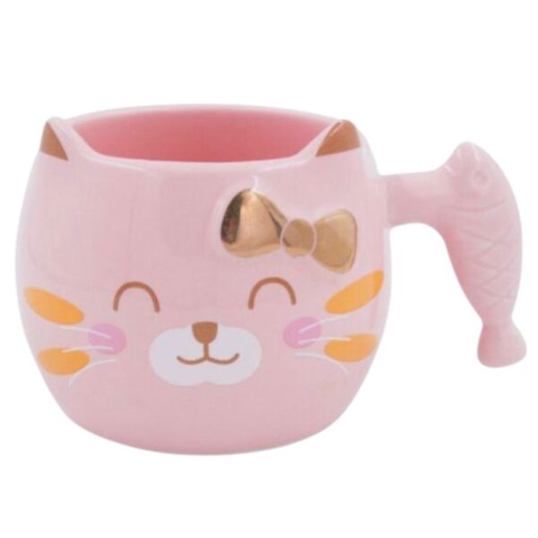 Caneca Gatinho - Alça Peixe Rosa